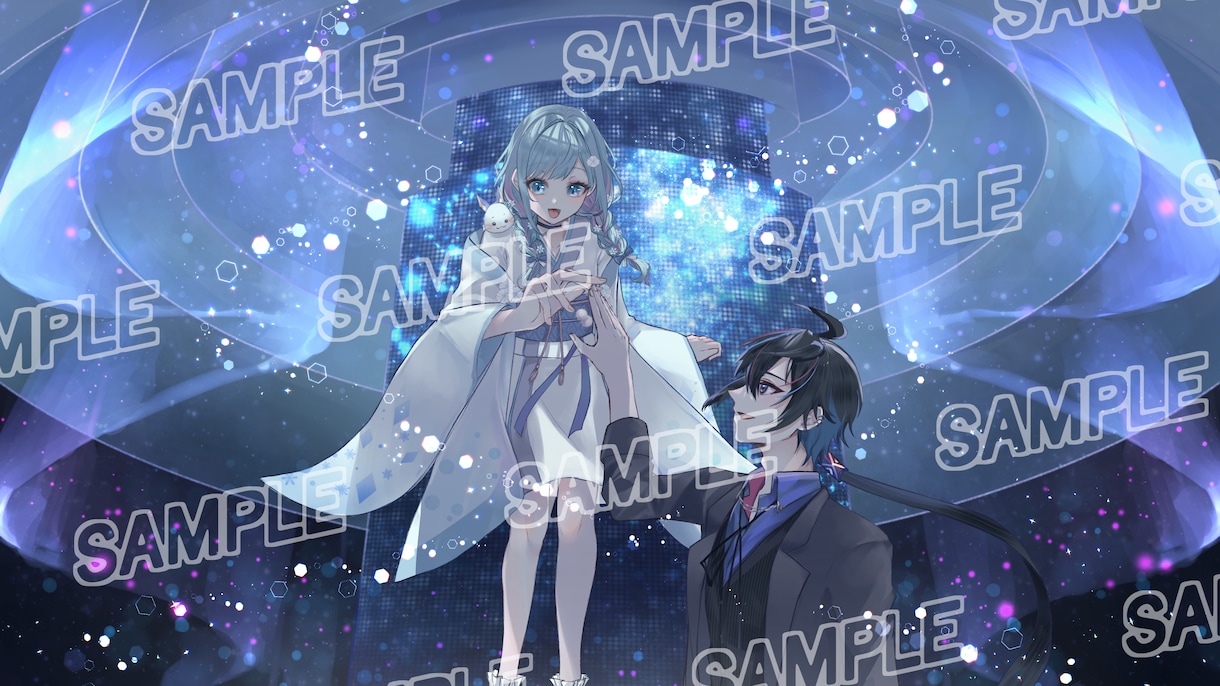 キラキラで美しいキャラクターイラストを描きます 一枚絵を必要としている方｜配信サムネイル、歌ってみた、グッズ イメージ6