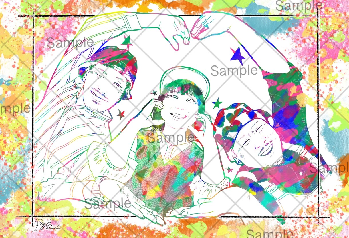 お写真1枚から一生に一度の想い出をお描きします 見た人が忘れられないウェルカムボードをお届けします イメージ2