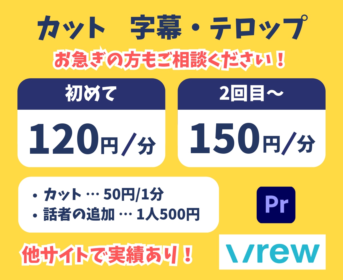 1フレームにこだわったテロップ作成します フルテロップ【1分120円～】｜カット【1分50円】 イメージ1