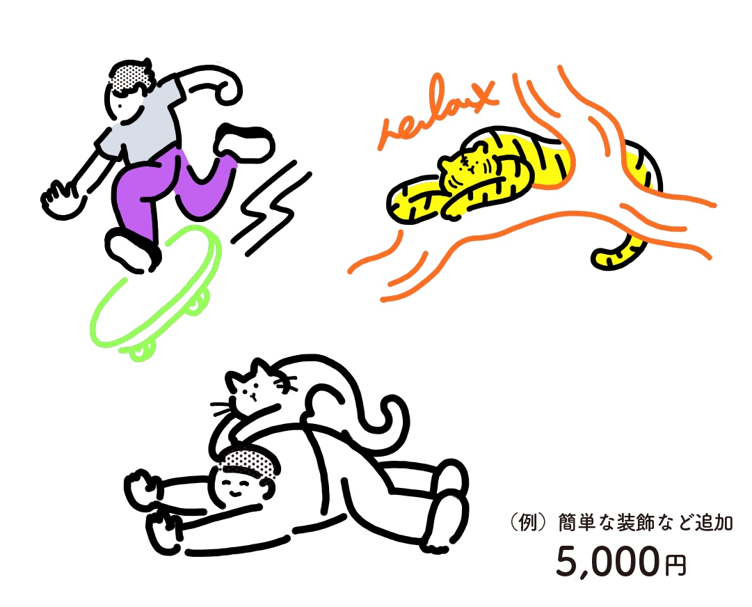 先着2名様まで特別価格！ゆるポップな絵お描きします 広告・書籍・グッズ等、ゆるくてリラックス感のあるイラスト イメージ4