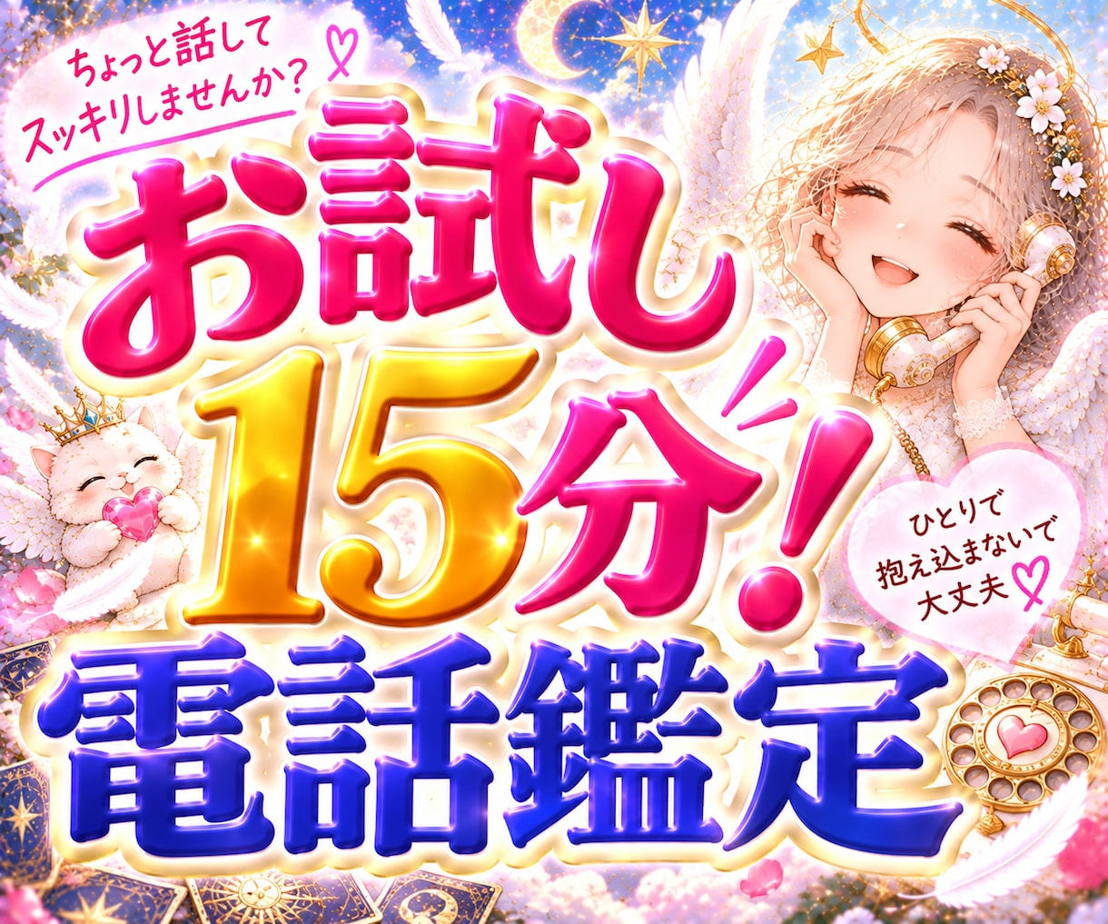 お試し15分鑑定！あなたのお悩み読み解いていきます 恋愛・仕事・人間関係・モヤモヤ…などご相談事はなんでもOK！ イメージ1