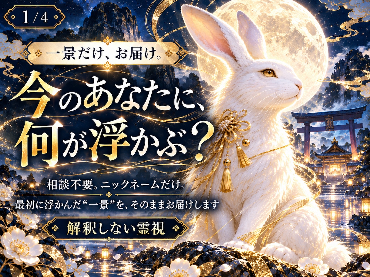 今のあなたに浮かぶ一景をお届けします 相談不要。最初に浮かんだ象徴を、そのまま一つだけ。 イメージ1