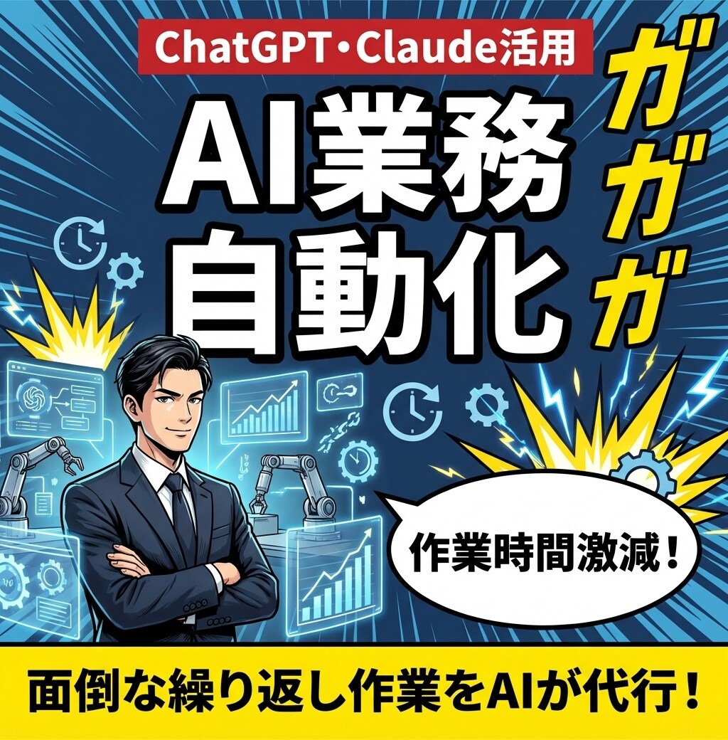 AIで面倒な業務を自動化します ChatGPT・Claude活用で作業時間を大幅削減 イメージ1