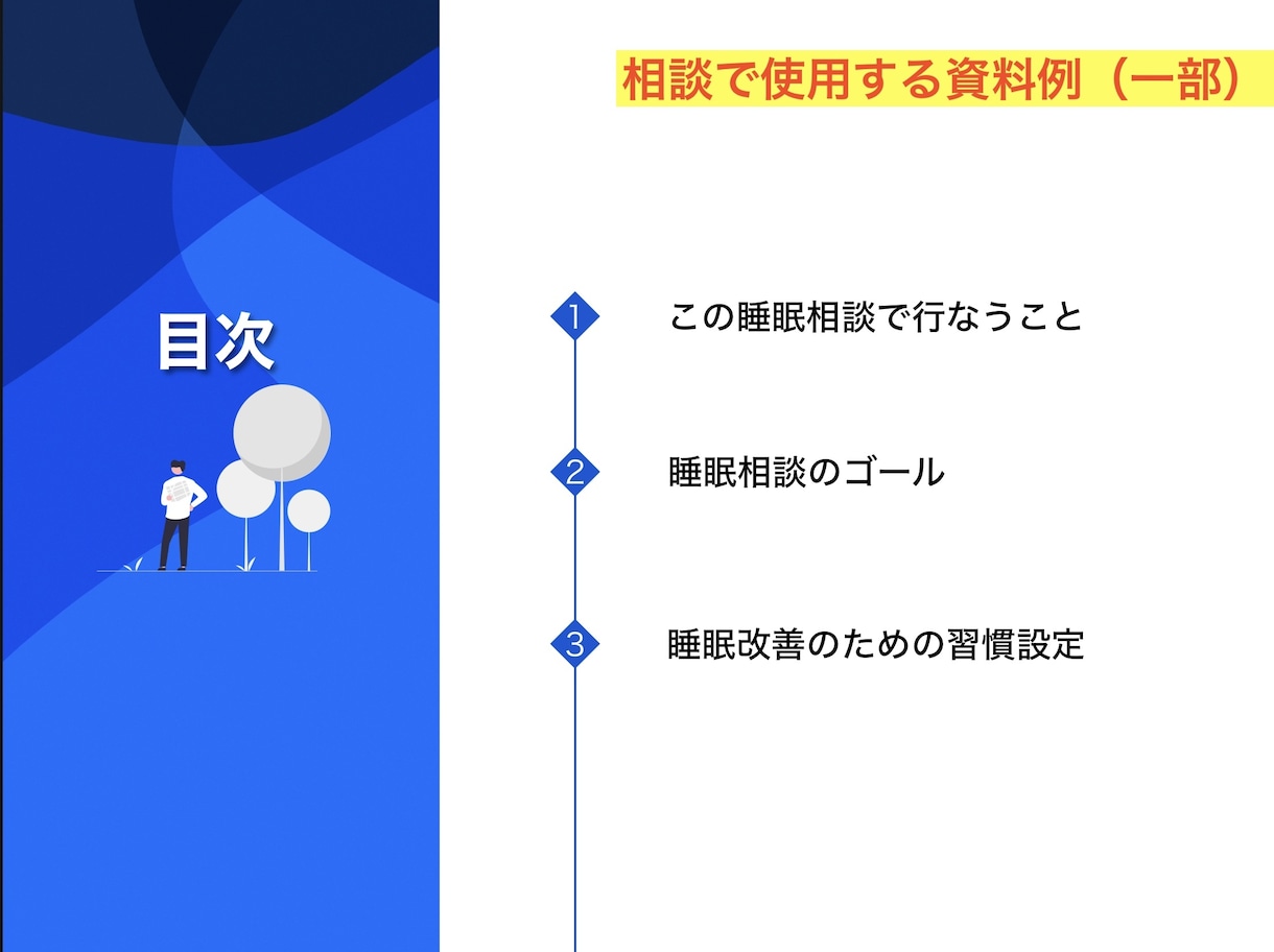 睡眠のための生活習慣改善の相談にのります 1回の相談で、今後取り組むべきあなたに合った習慣を提案します イメージ3