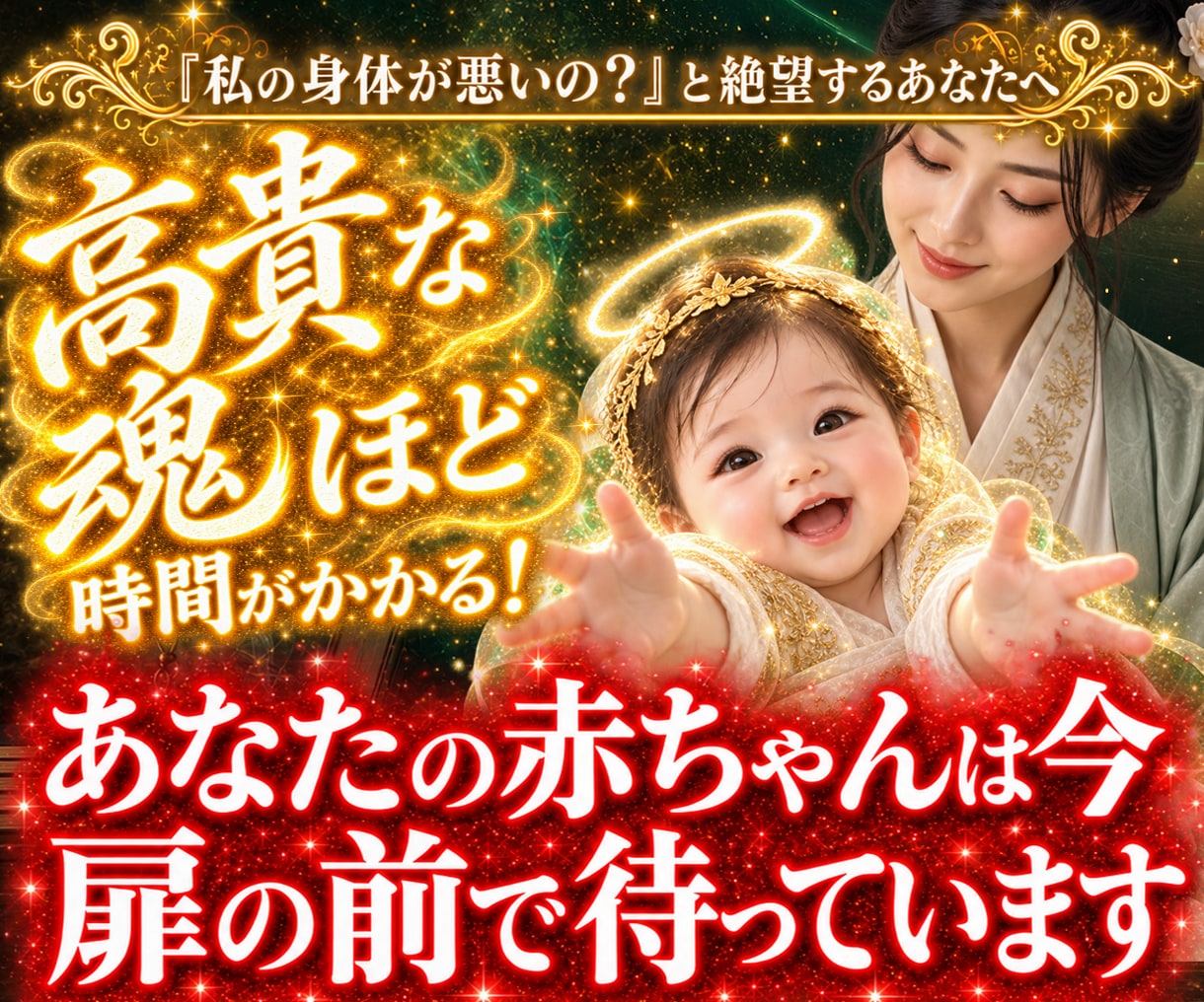 子宝♦授かりの扉を開き【奇跡の天使】と魂を結びます 【不妊・子宝・赤ちゃん】妊活リセットで泣く日々に寄り添います イメージ1