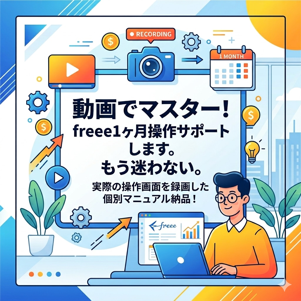 動画でマスター！freee1ヶ月操作サポートします もう迷わない。実際の操作画面を録画した個別マニュアルを納品！ イメージ1