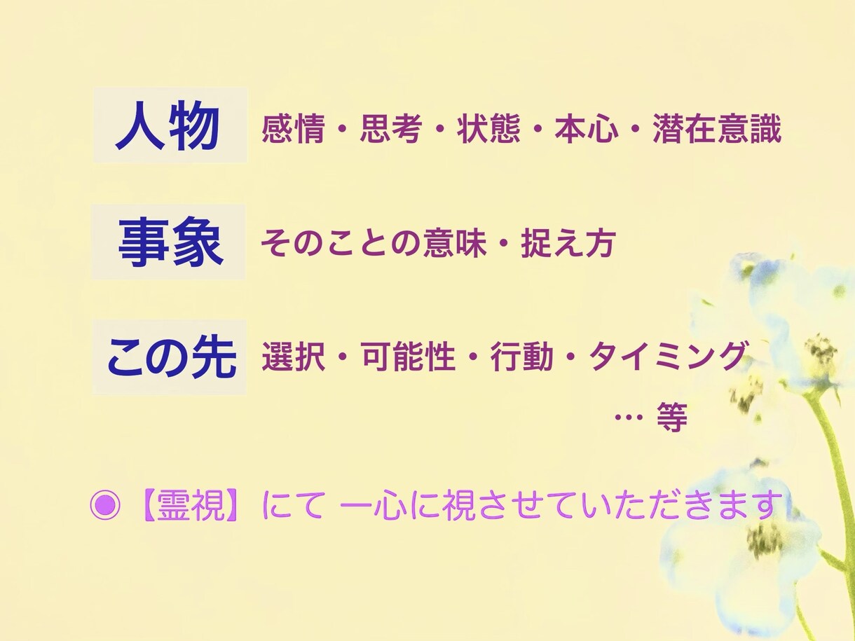 霊視にて一心に視ます◉《魂が導く鑑定》お届けします 「こんなこと‥‥いいかな？」大丈夫！どんなことも！ご安心を☆ イメージ3