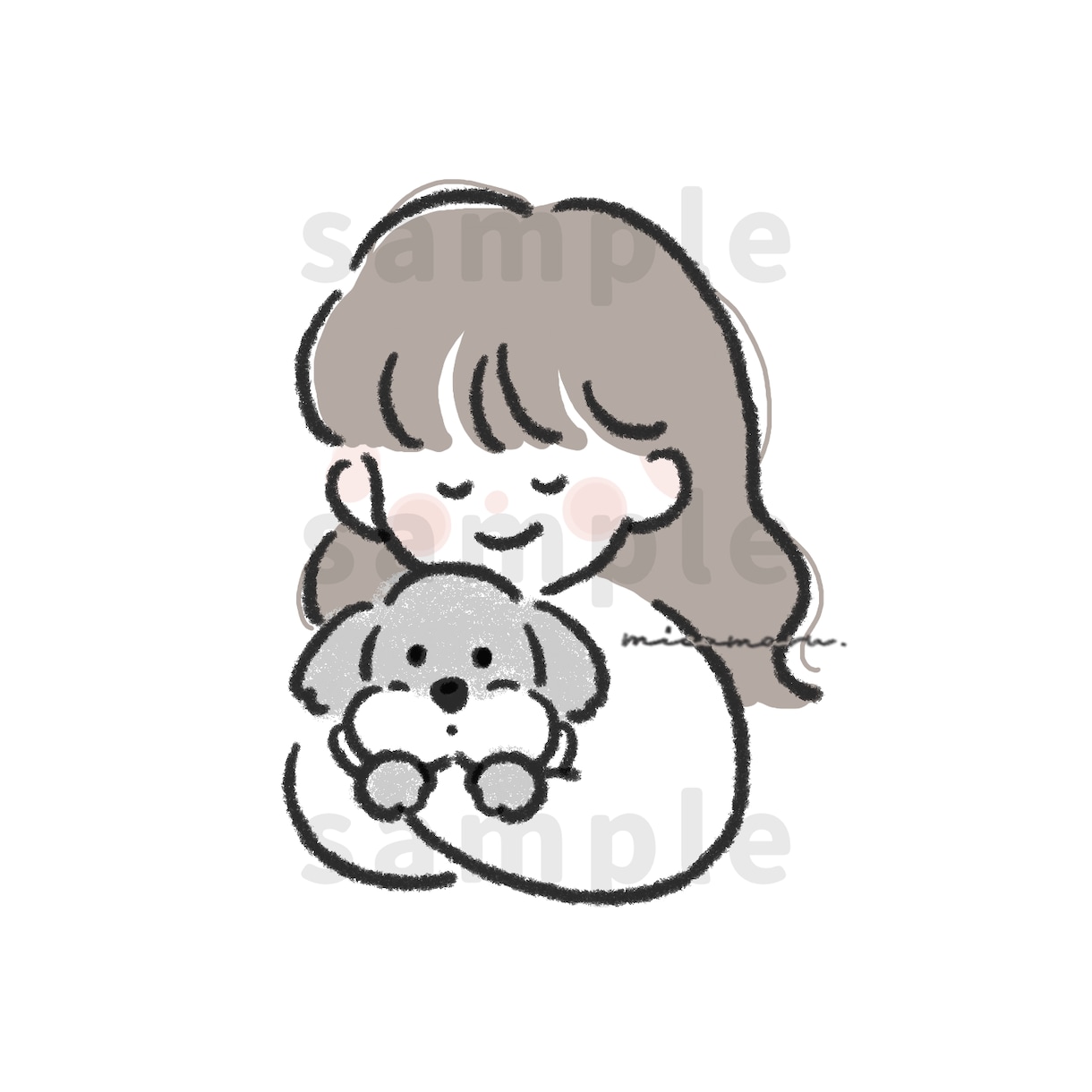 大切なわんちゃんたちとのイラスト作成します ふんわりゆるゆるした雰囲気でお描きします イメージ1