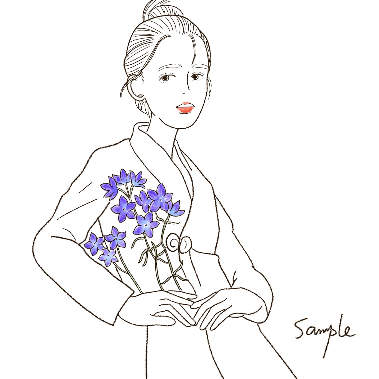商用利用可！ おしゃれな線画でアイコンを描きます 個性あふれるイラストでSNS・ココナラ・ブログの集客力UP！ イメージ5