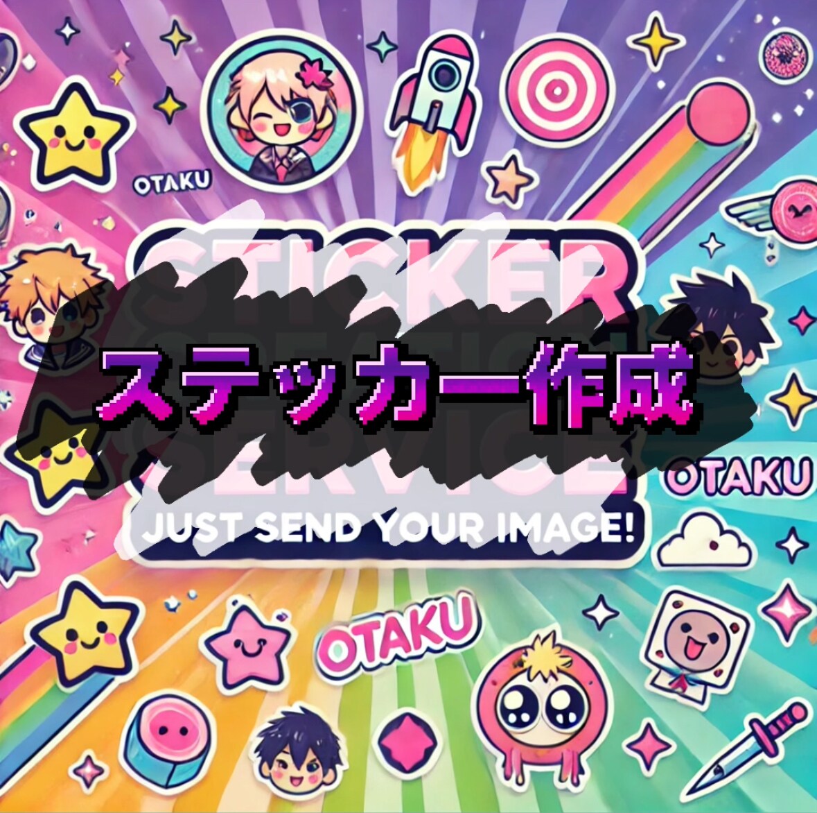 ステッカー作成します 画像を送るだけ！A4 2枚分までで500円！ステッカー作成 イメージ1
