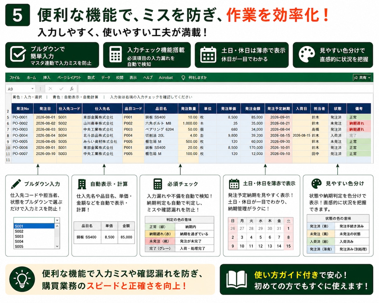 製造業の発注・納期・入荷をまとめて管理します 製造業の発注・納期・入荷をまとめて管理 イメージ5
