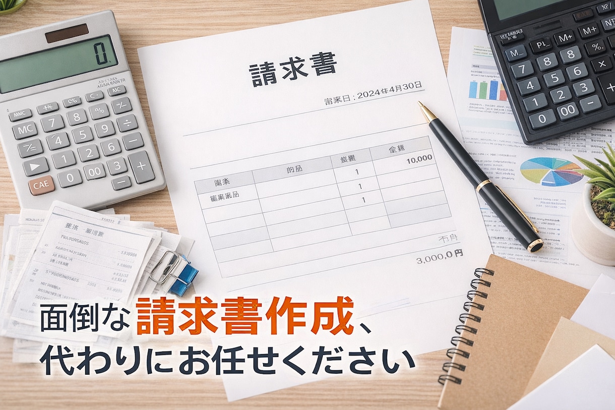 個人事業主さん向け　請求書作成を代行します 面倒な請求書作成、まとめてお任せください イメージ1