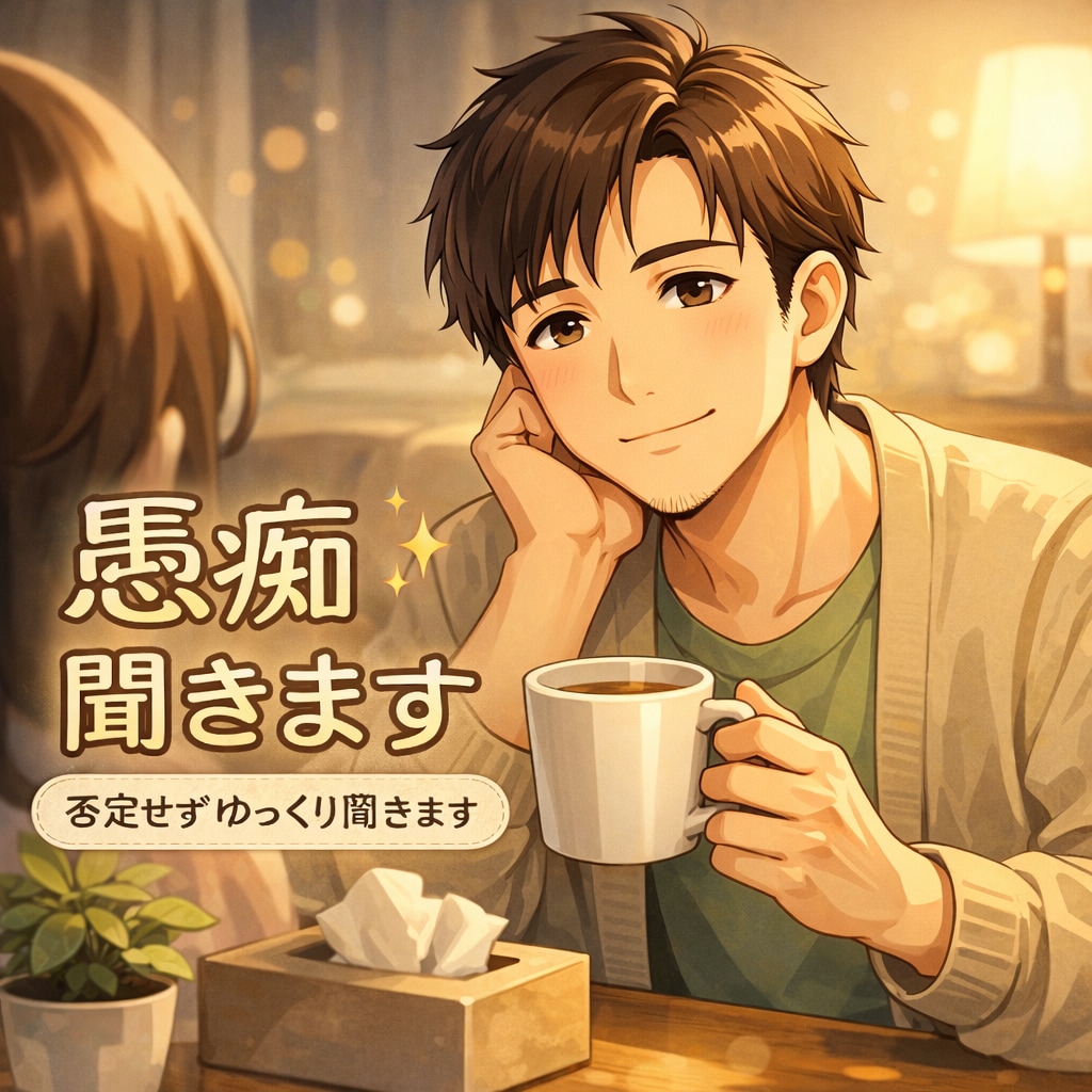 誰にも言えない愚痴、否定せずゆっくり聞きますます 仕事・恋愛・人間関係のモヤモヤ、安心して話してください イメージ1
