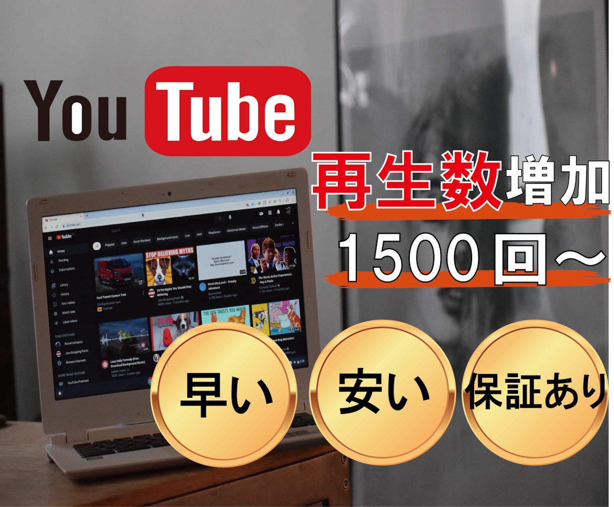 YouTube 再生回数をお求め安く、増やします 1500再生！保証制度があるので安心してご利用頂けます！ イメージ1