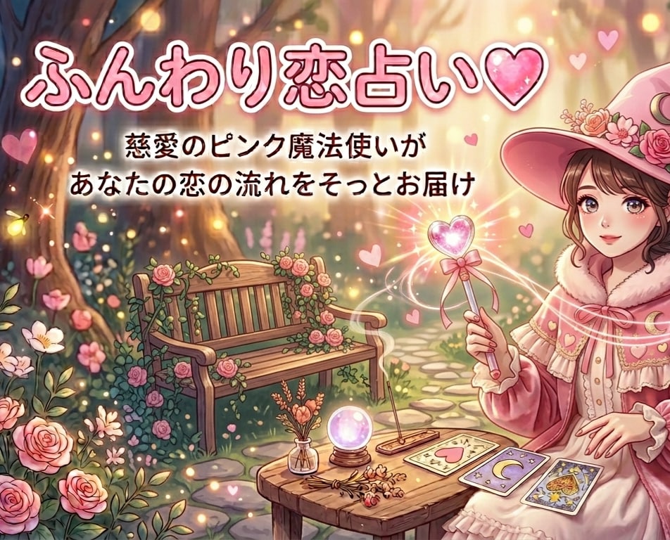 ふんわり恋占い♡慈愛のピンク魔法使いがお届けします あなたの恋の流れを ふんわり楽しく、ちょっとずつ届ける恋占い イメージ1