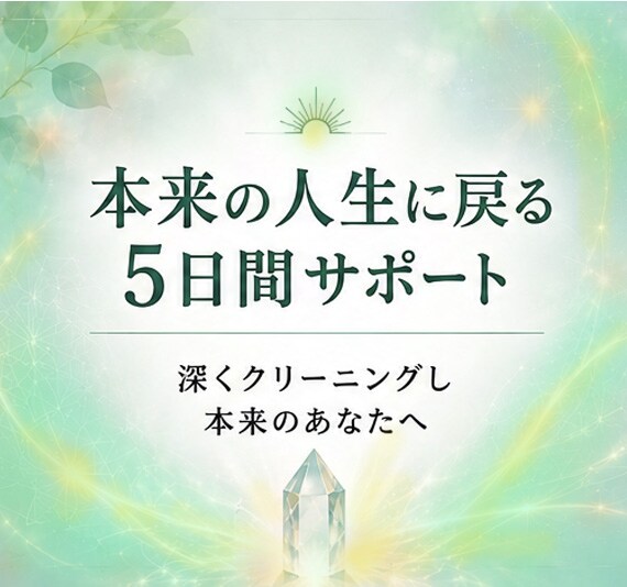 本来の人生に戻る5日間サポートします 不要なエネルギーや記憶を深くクリーニングし、本来のあなたに イメージ1