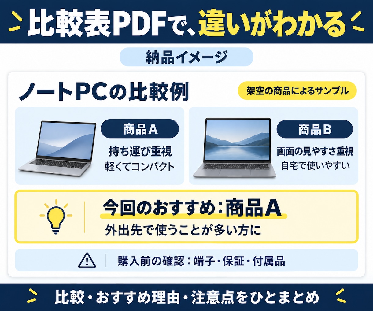 PC・スマホ・家電選びをお手伝いします 予算と使い方に合う商品をご提案！比較表PDF付き イメージ3