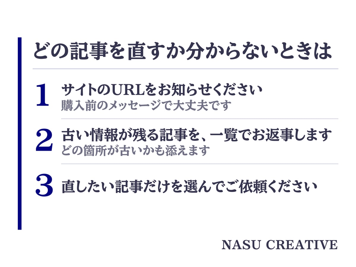 古い記事を公式で確かめ「情報更新&リライト」します 現役のプロライターが古い料金や日付を公式で確かめ書き直します イメージ8