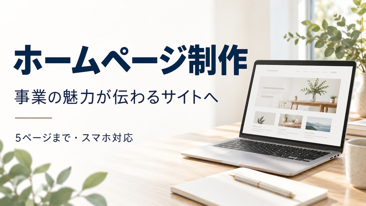 小規模事業者のホームページを制作します 事業の内容と問い合わせ先が伝わる、分かりやすい構成に イメージ1