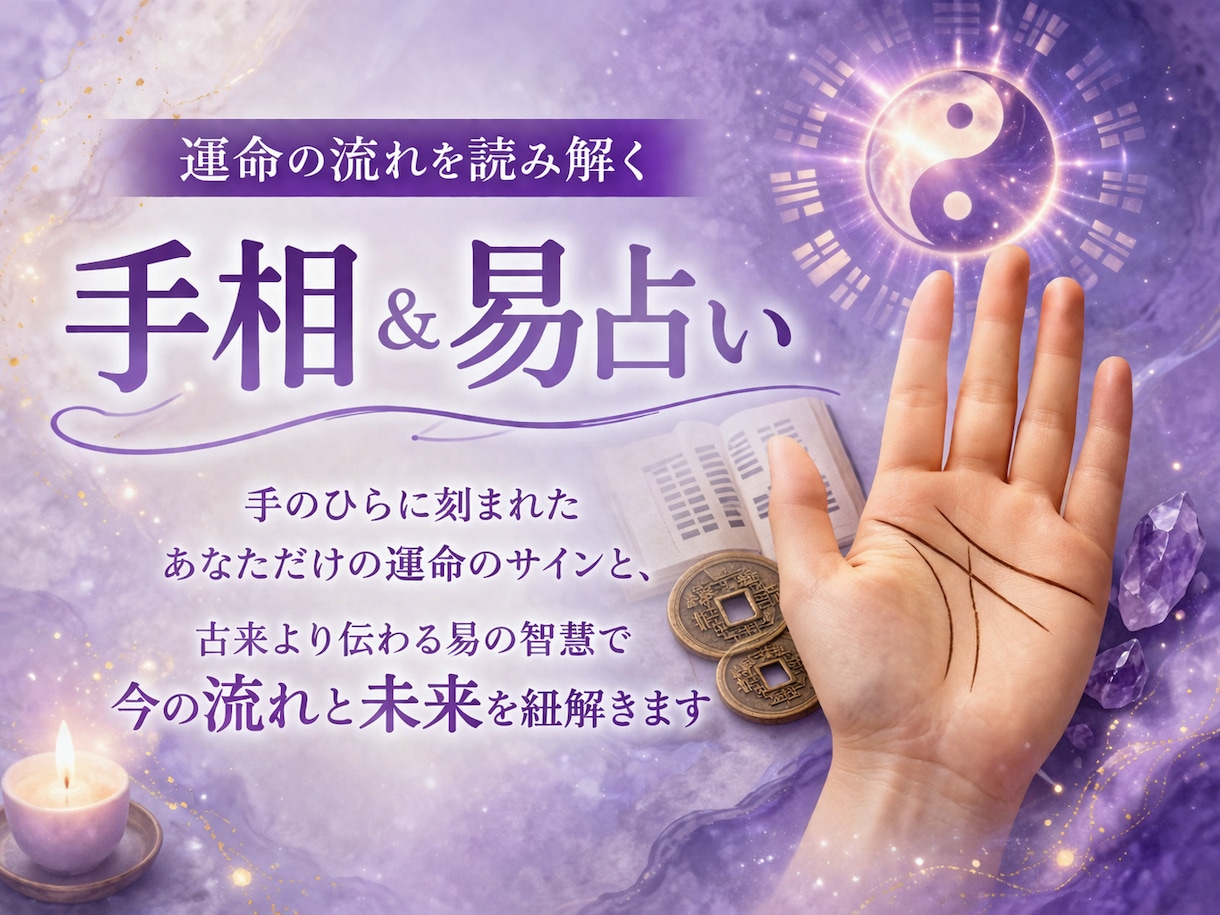 易占い&手相占いで運命を読み解きます 当てるより、失敗しない選び方を！！ イメージ1