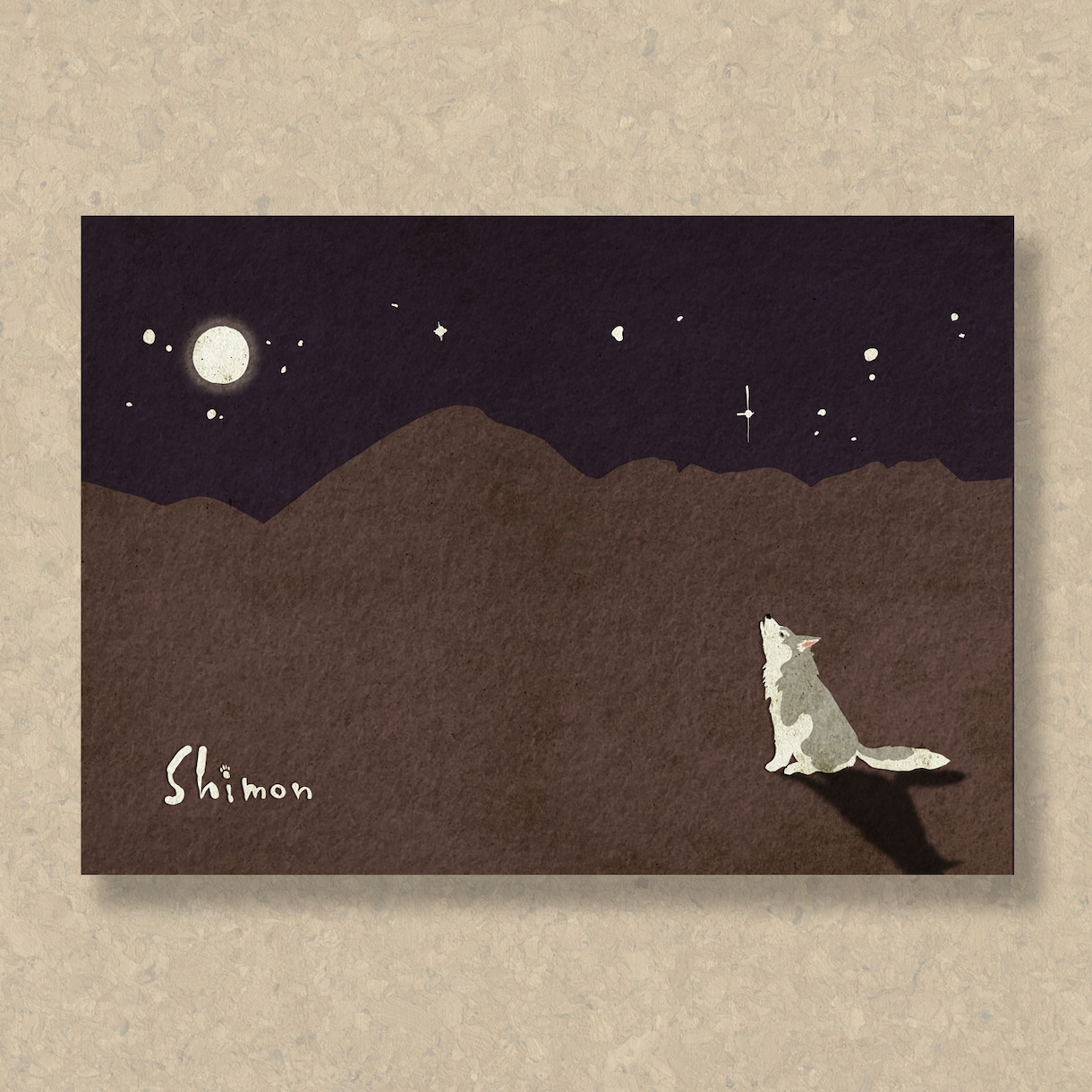 フラットな愛犬の風景画、似顔絵イラストお届けします A4印刷物を納品。うちのこ誕生日プレゼント・遺影・ペットロス イメージ3