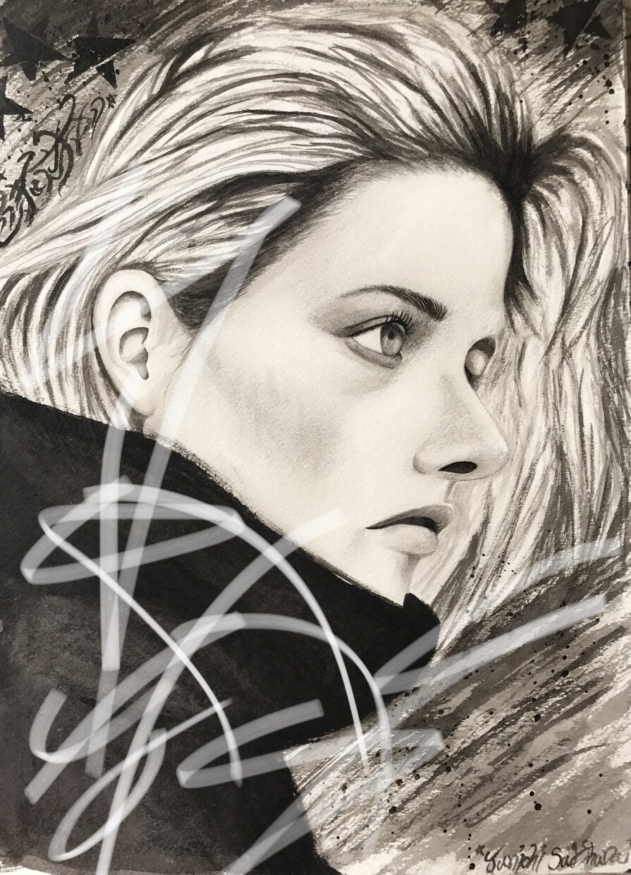 墨絵でリアルな人物画描きます お洒落に飾れるARTな墨絵を飾りませんか。 イメージ3