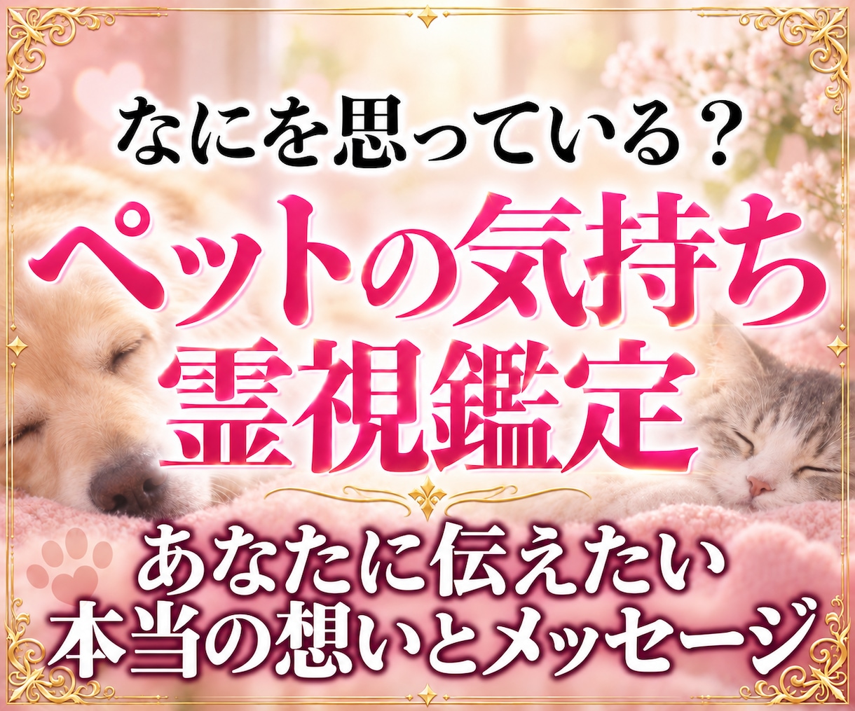 30年の霊視経験で【ペットの気持ち鑑定】を行います 犬猫の本音と行動の裏にある想い、虹の橋の子との繋がりも視ます イメージ1