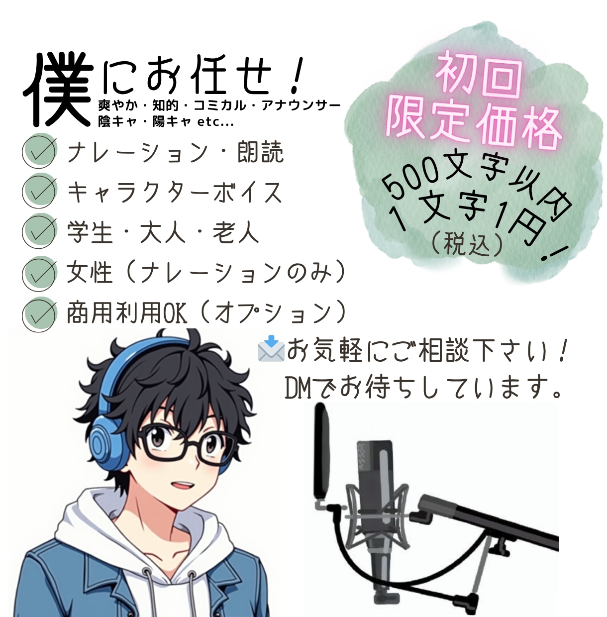 爽やかボイスならお任せ！魂込めて届けます 演じ分け可能！ナレーションもハイクオリティでお応えします！ イメージ1