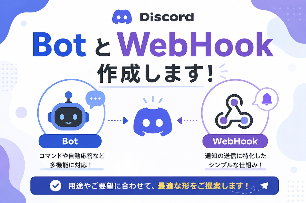 DiscordのBot/WebHook作成します 通知や自動投稿など少し便利を提供します イメージ1