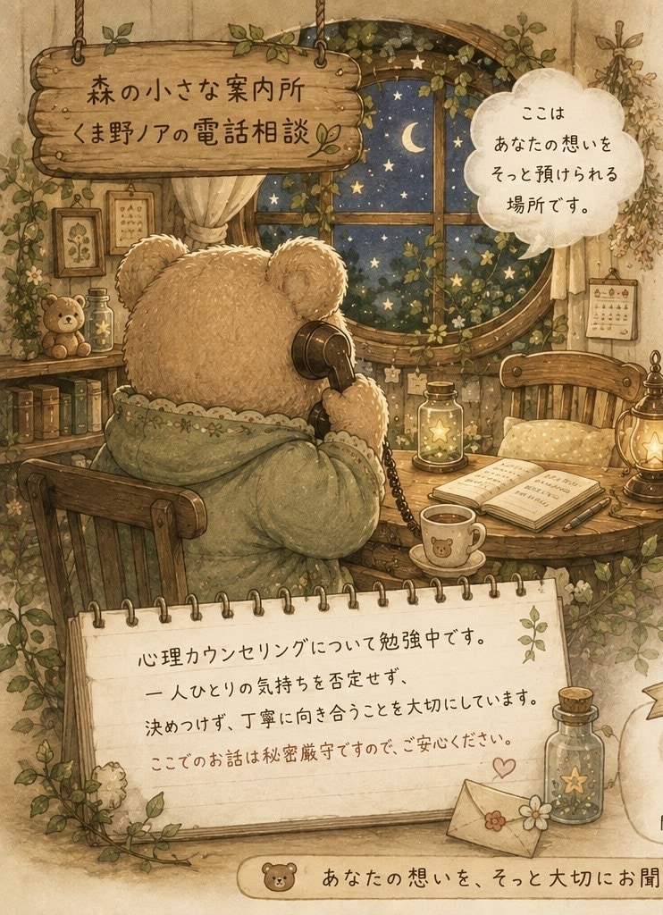 森の小さな案内所｜あなたの想いをそっとお聞きします 誰かに話したい気持ちをそっと預けてください｜悩み・恋愛・雑談 イメージ3