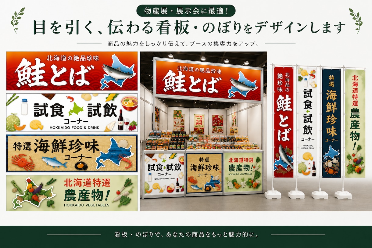 看板・のぼり・サインデザイン制作します 店舗や展示会で目を引く販促ツールを制作 イメージ3