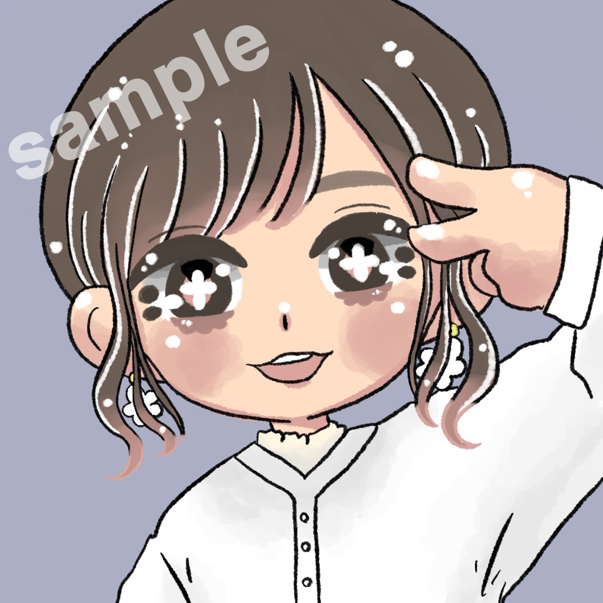 可愛い女の子のアイコンお描きします サンプルのようなイラストです。SNSのアイコンにどうぞ！ イメージ1