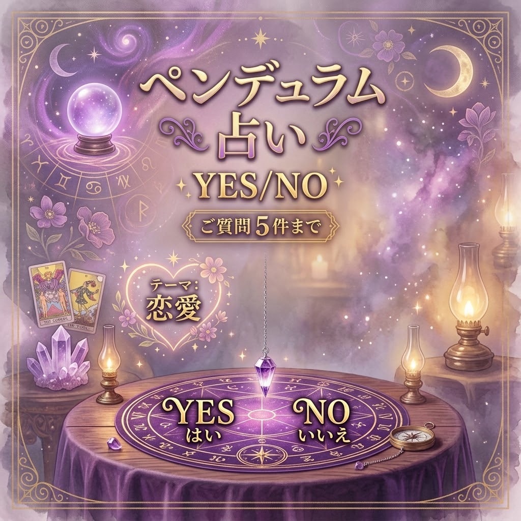 ペンデュラム恋愛占いYES NOでお悩み占います ペンデュラム占いYES / NOで答えるお悩み相談質問5件 イメージ1