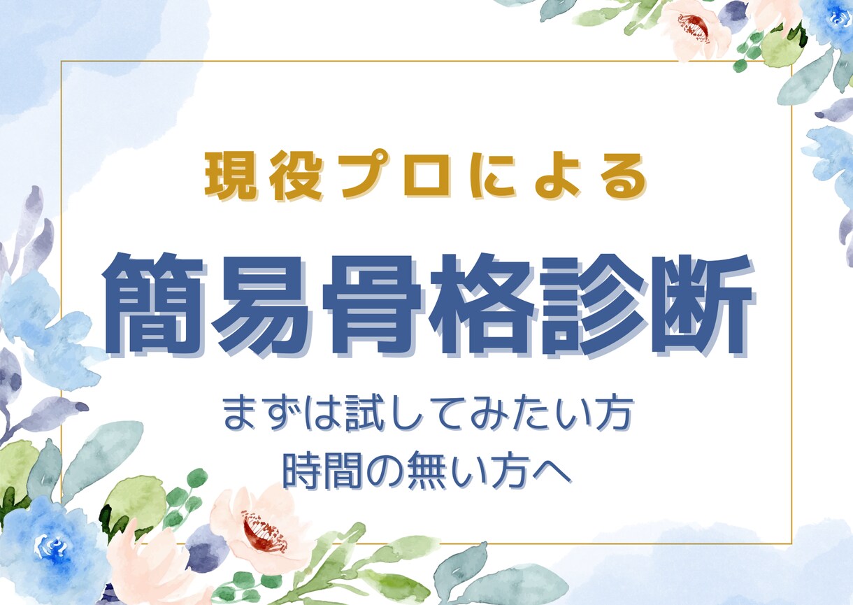 簡易骨格診断︎◆低価格で診断します プロによる【診断＋簡易資料のお渡し】低価格でお試し骨格診断♪ イメージ1