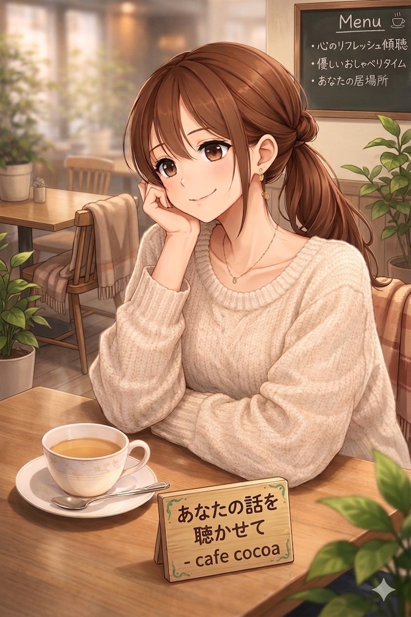 カフェ気分でゆるっと話そ やさしくお聴きします ふらっと立ち寄れるカフェみたいにゆるく話しませんか☕️ イメージ1
