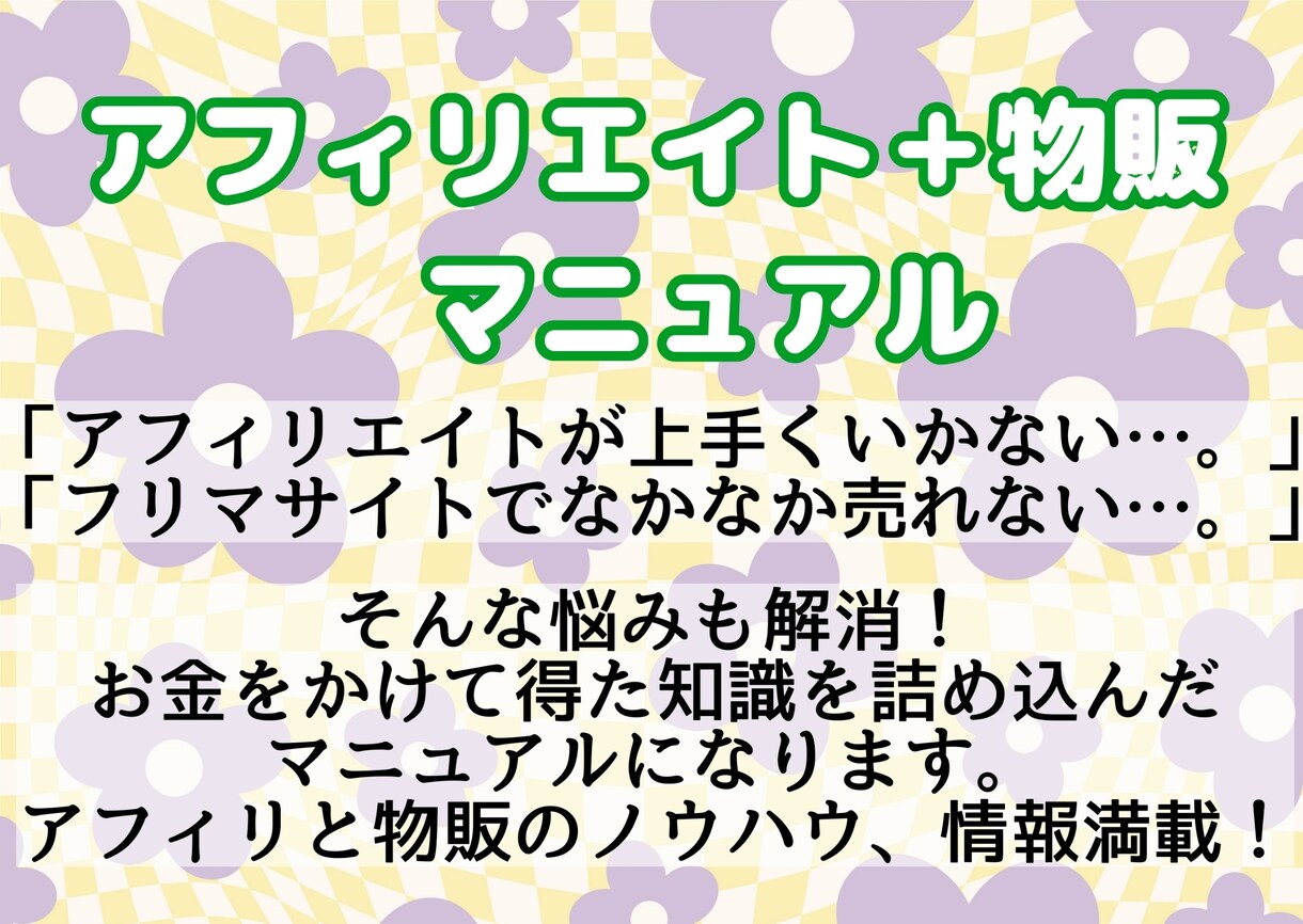 主婦や学生さんでも始めることが出来ます アフィリエイト＋物販のノウハウが分かる！ イメージ1
