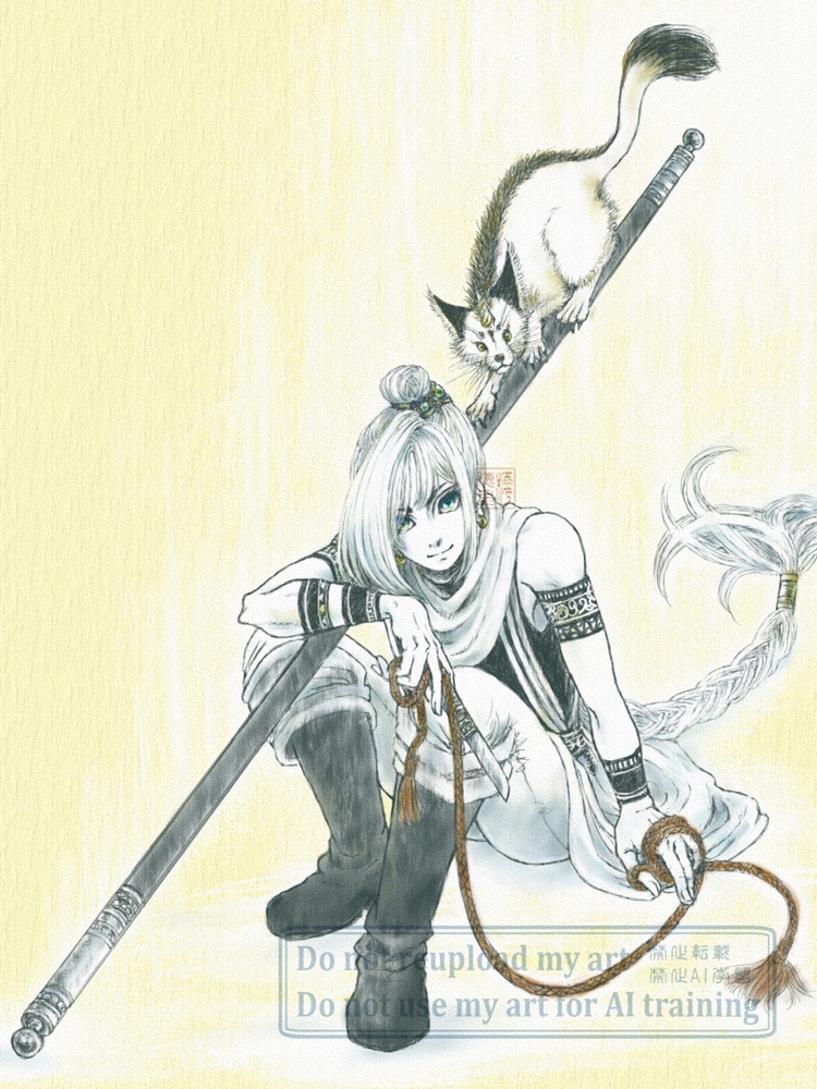 単色でアナログ風の挿絵やイラストを描きます 表情豊かな動きある人物や動物を描きます イメージ5