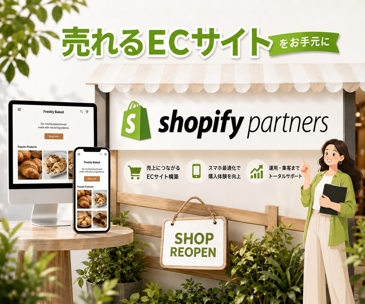 売上アップ◎Shopifyネットショップ制作します 丁寧なやり取り！集客できるショッピングECサイトをご提供 イメージ1