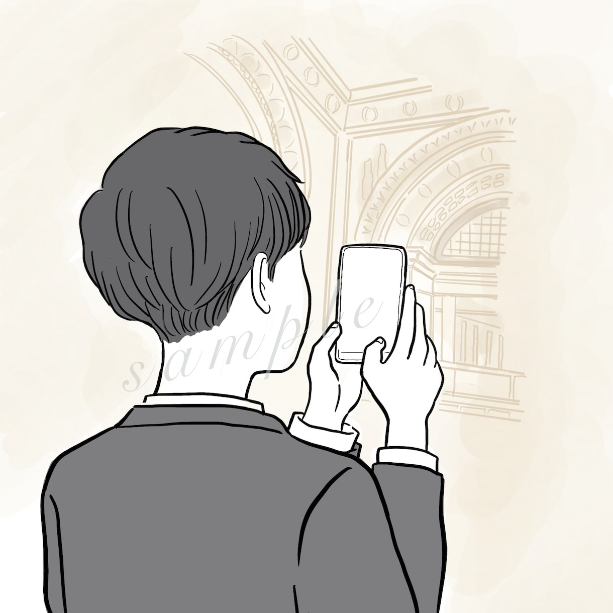 柔らかい雰囲気が伝わる後ろ姿のイラスト描きます SNSやブログのアイコン、吹き出しイラストなどにも♪ イメージ4