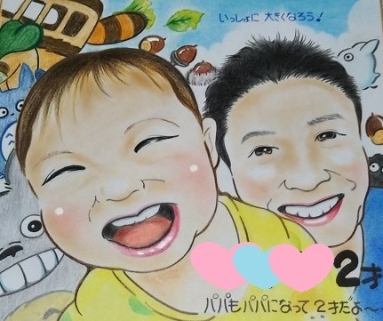 完全手描きの似顔絵!原画を発送します 贈る気持ちに寄り添い、紙面に絵顔の花を咲かせます♡ イメージ10