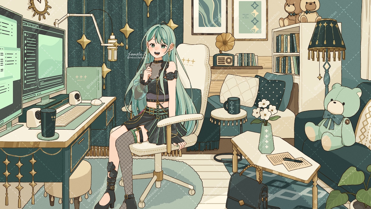生き生きとした魅力のある一枚絵を描きます MVイラスト、サムネイル、配信背景、記念イラスト等 イメージ2