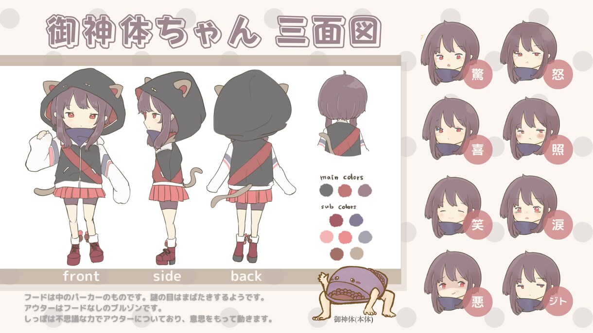 キャラクターの三面図を制作します スポイトしやすく、わかりやすい三面図でFA急増間違いなし！ イメージ2