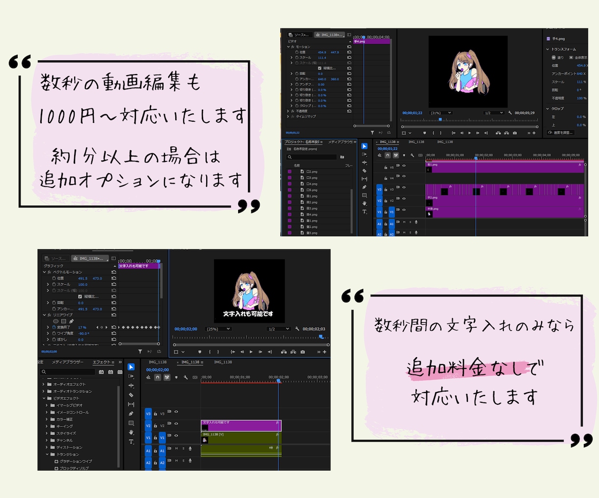 Adobeを使ったお仕事のお手伝いをいたします 『ちょこっとだけ』の内容を最短当日で編集します。 イメージ4