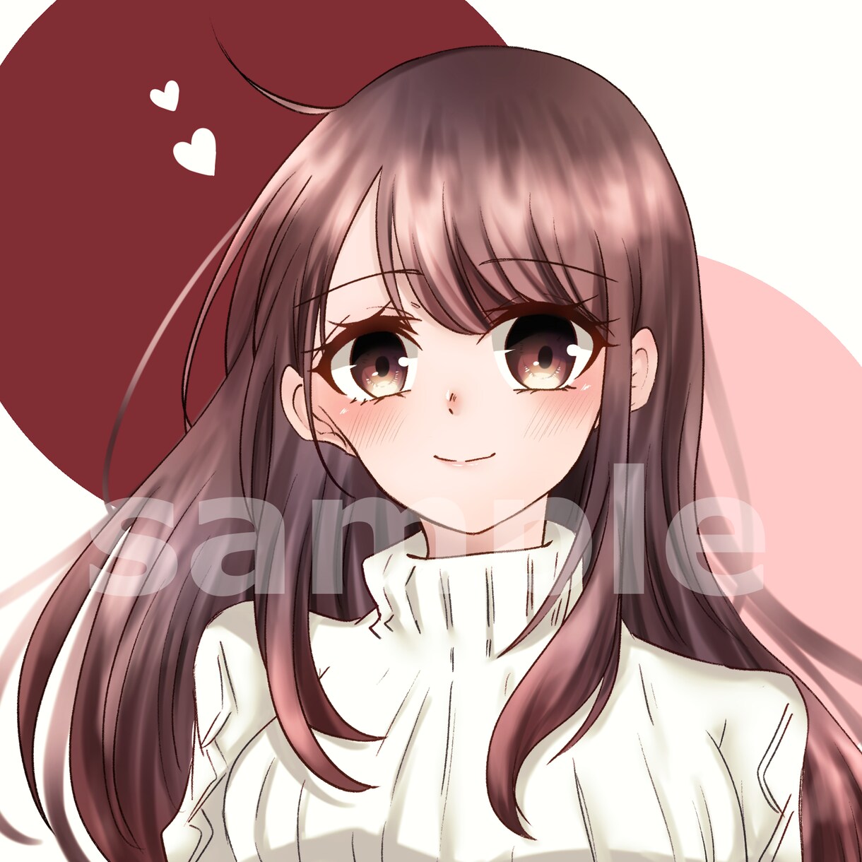 ツヤのある瞳と髪が目を引く女の子アイコン描きます 得意分野の塗りに力を入れたSNS映えするアイコン描きます！ イメージ6