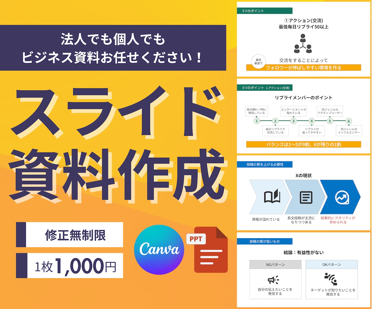 図解入りでひと目で伝わる！スライド資料作ります 目的に沿ったセミナー資料・営業資料・プレゼン資料 イメージ1