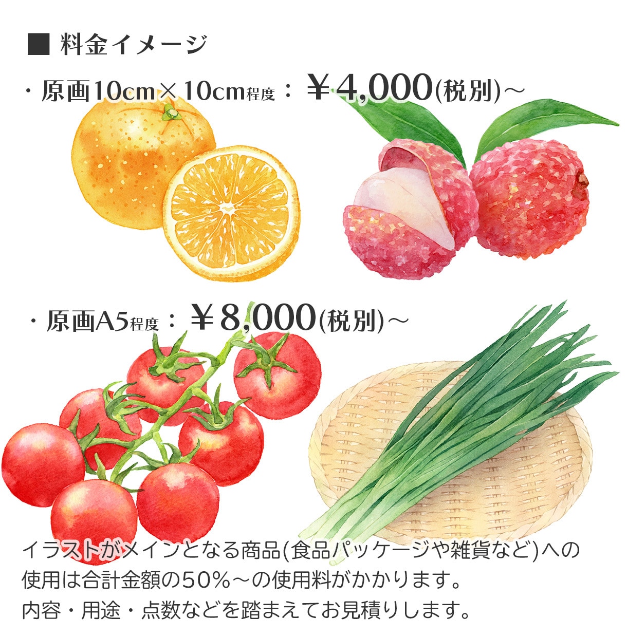 商用◎水彩で野菜・フルーツのイラストを描きます 構図から提案も可。カラーラフ修正無制限、ヒアリングが得意です イメージ2
