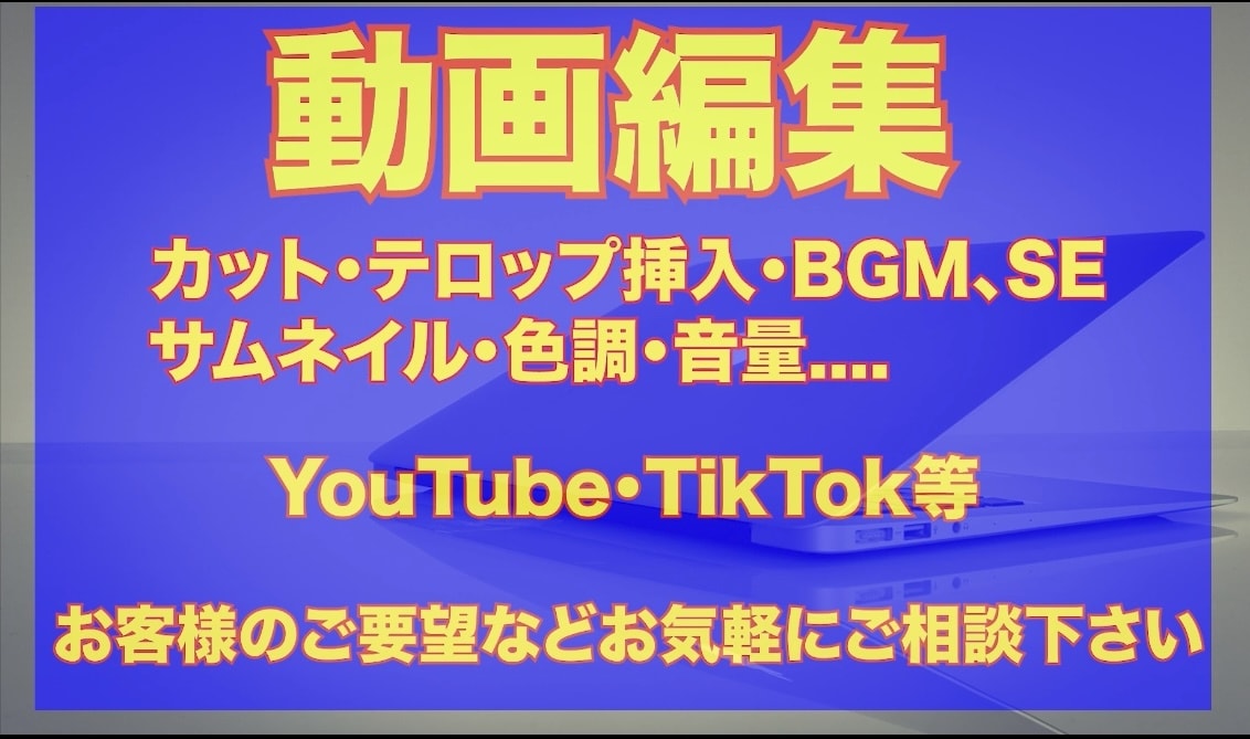 動画編集承ります YouTubeやTikTok動画などの編集をしております。 イメージ1