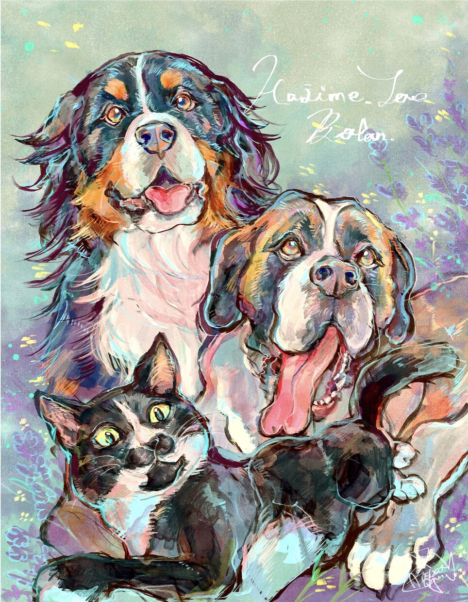 犬、猫、動物なんでもイラスト描きます /今そこに居る子の空気感/確かにそこに居た子の笑顔をお届け イメージ6