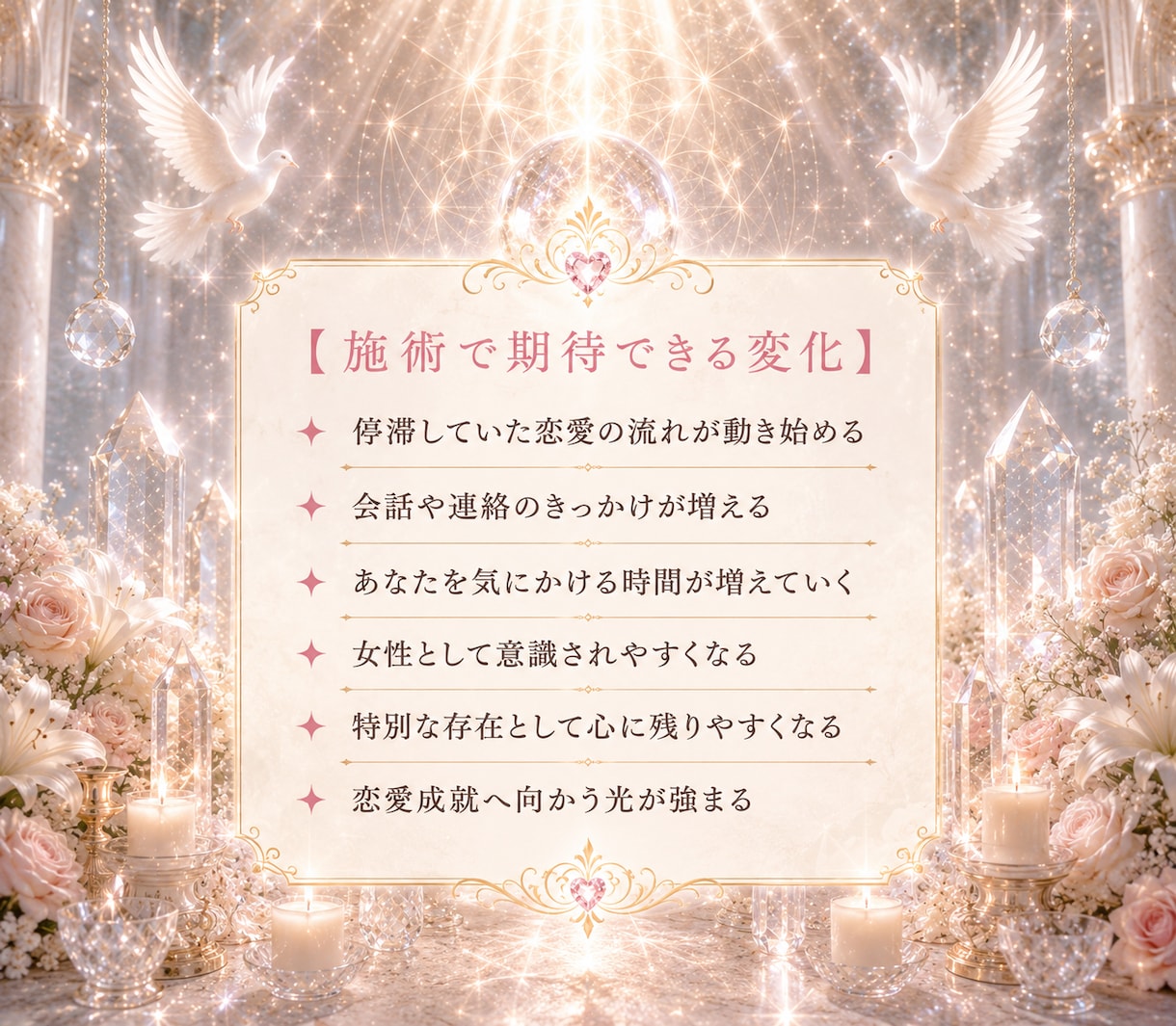 片思い成就✦追われる恋へ白魔術ヒーリングします 恋愛成就・縁結び・恋愛占い｜愛される光の波動を届けます イメージ3