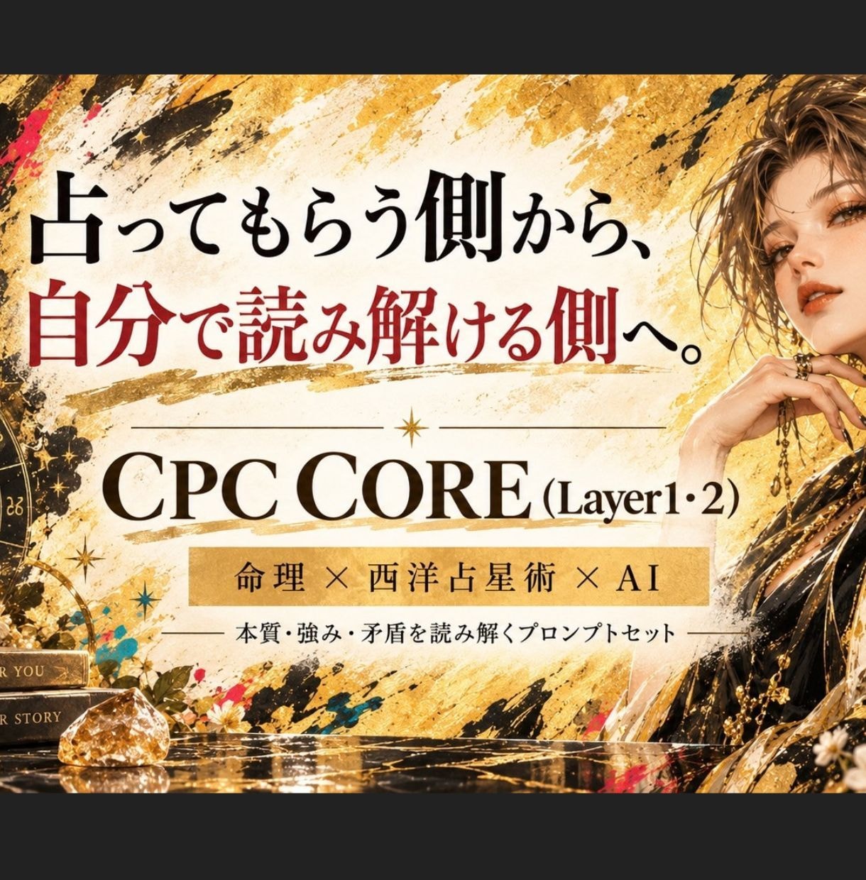 四柱推命×占星術AIプロンプトを販売します 当たる占いは自分で作る！AIで自分の本質と矛盾を読み解く イメージ1